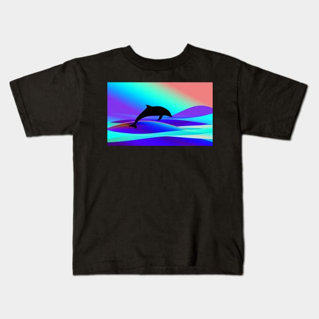 Dolphin Swim Kids T-Shirt by CANJ72